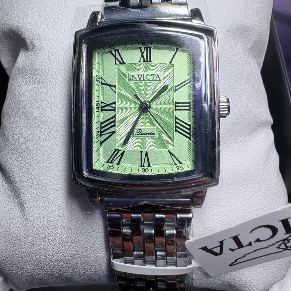 INVICTA Women's Silver Bracelet Watch with Green Dial